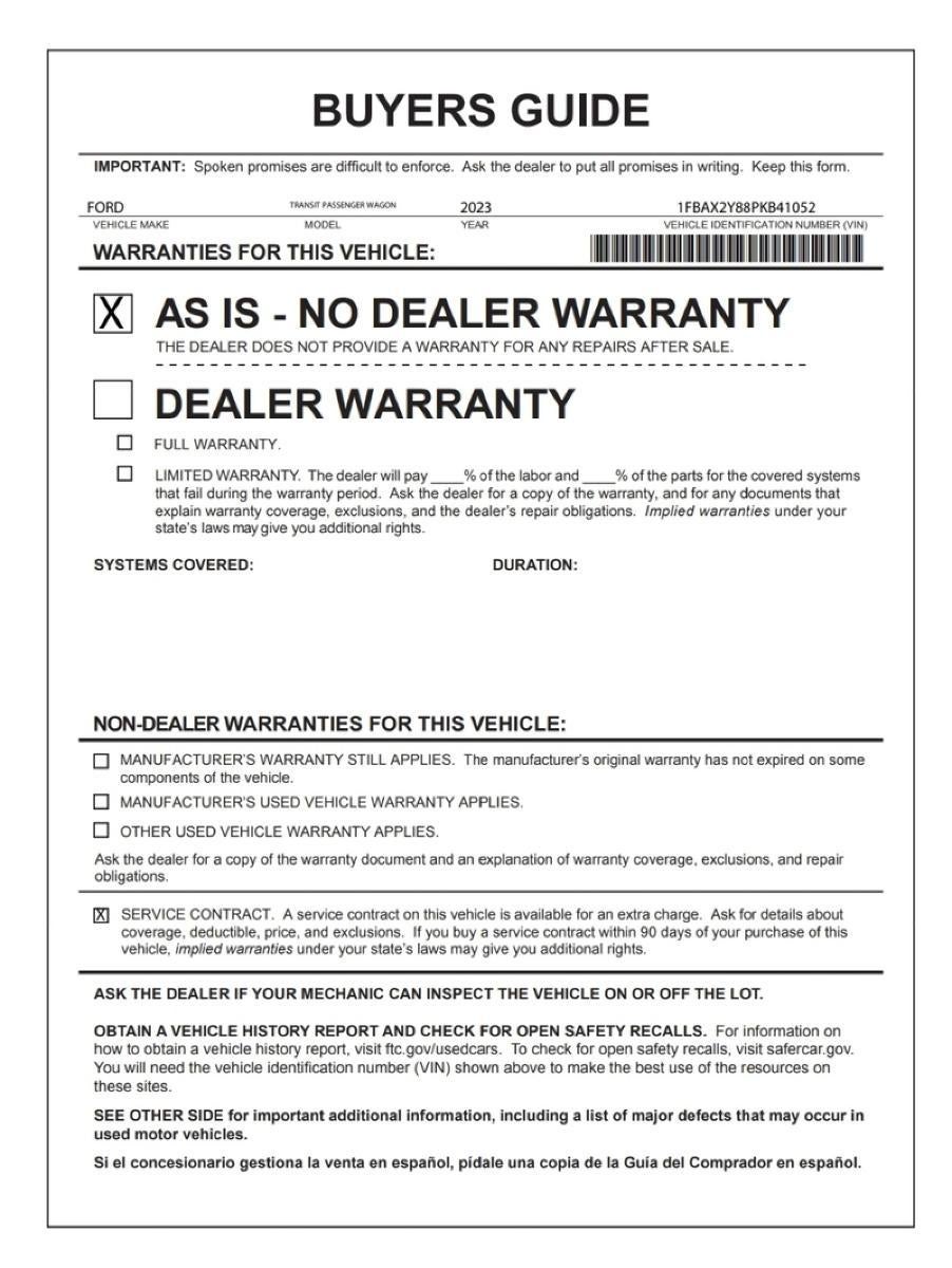 2023 Ford Transit Passenger Wagon XL