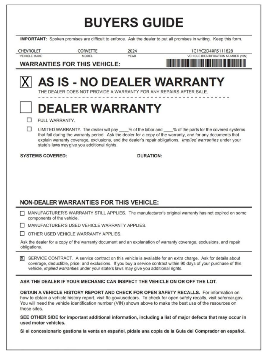 2024 Chevrolet Corvette Stingray 3LT