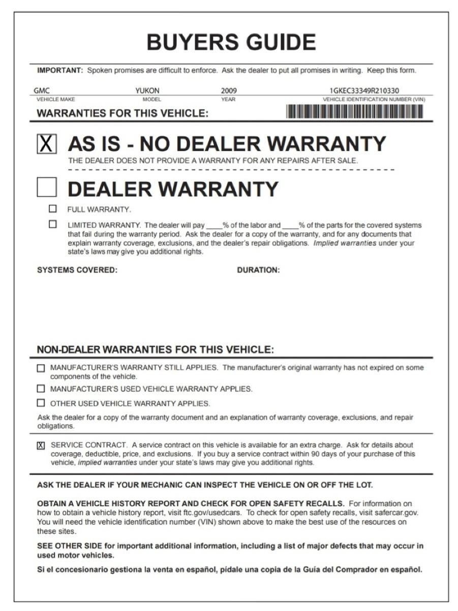 2009 GMC Yukon SLT w/4SA