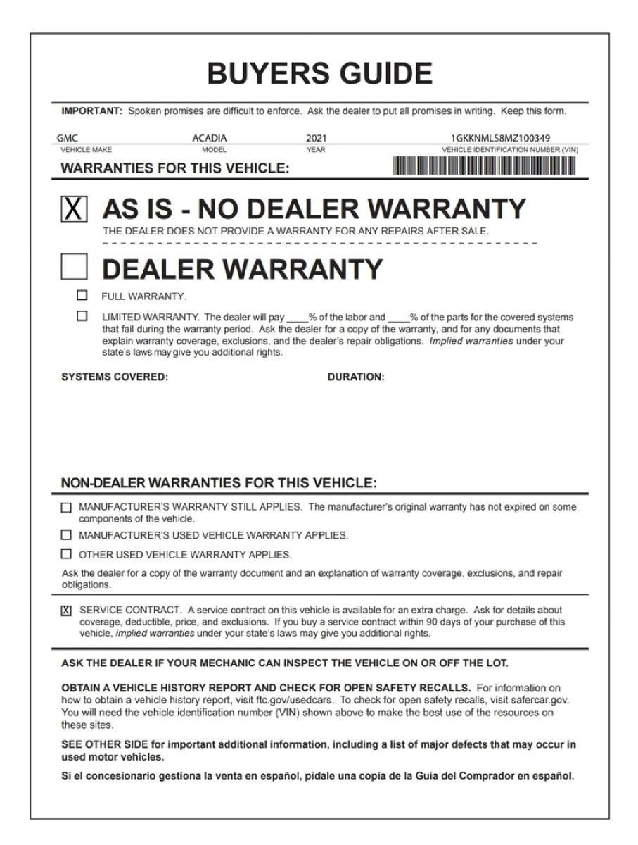 2021 GMC Acadia SLT