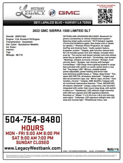 2022 GMC Sierra 1500 Limited SLT