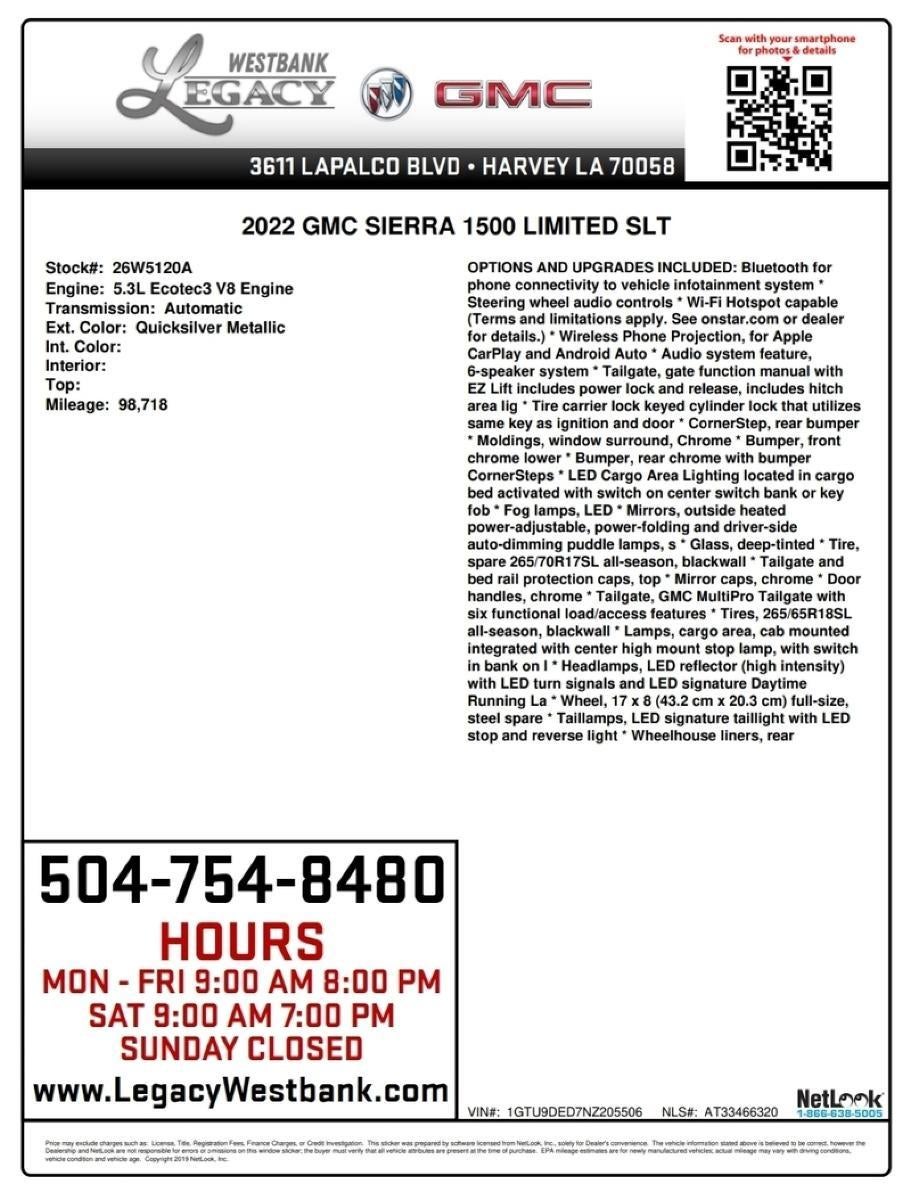 2022 GMC Sierra 1500 Limited SLT