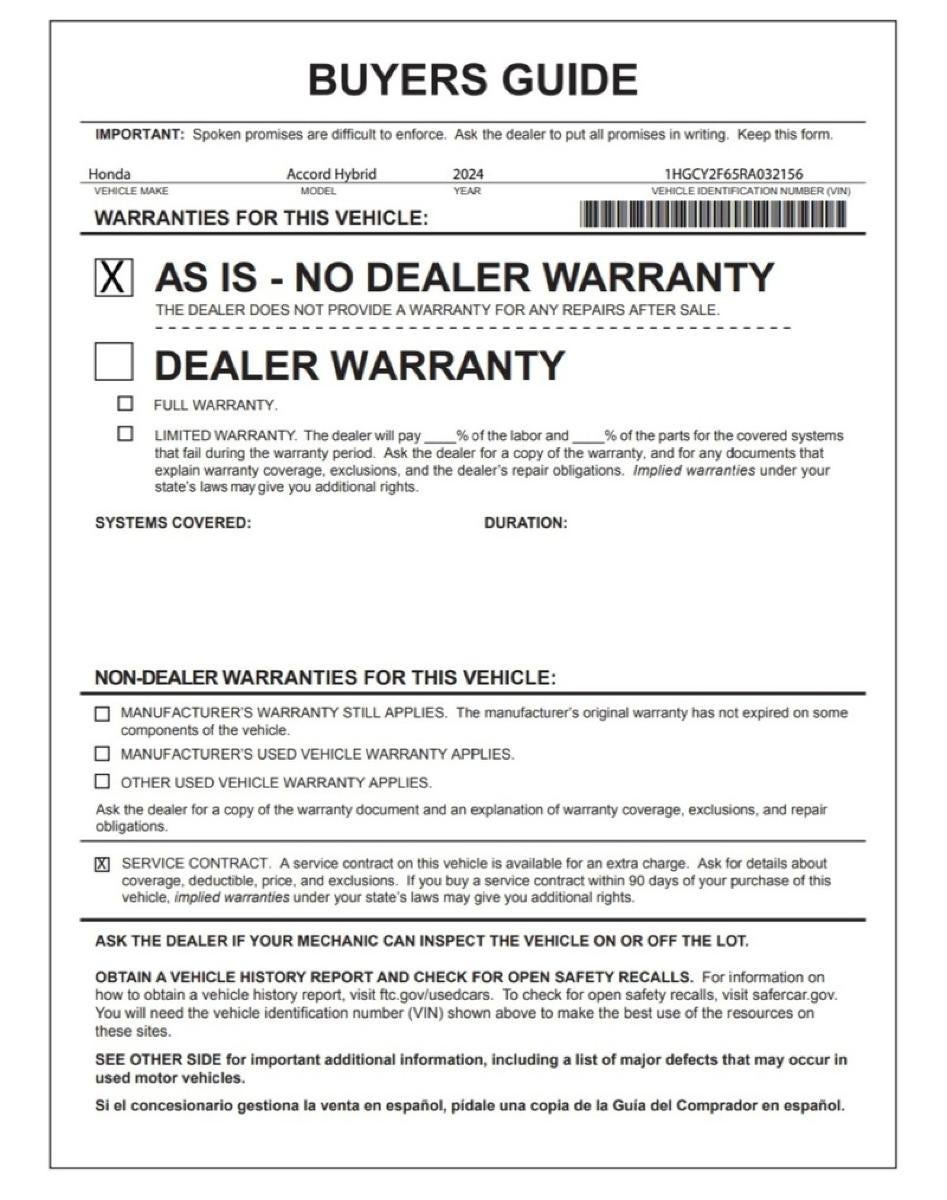 2024 Honda Accord Hybrid EX-L