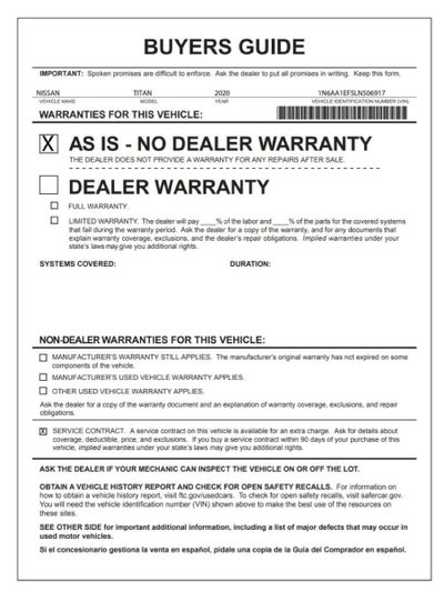 2020 Nissan Titan SV