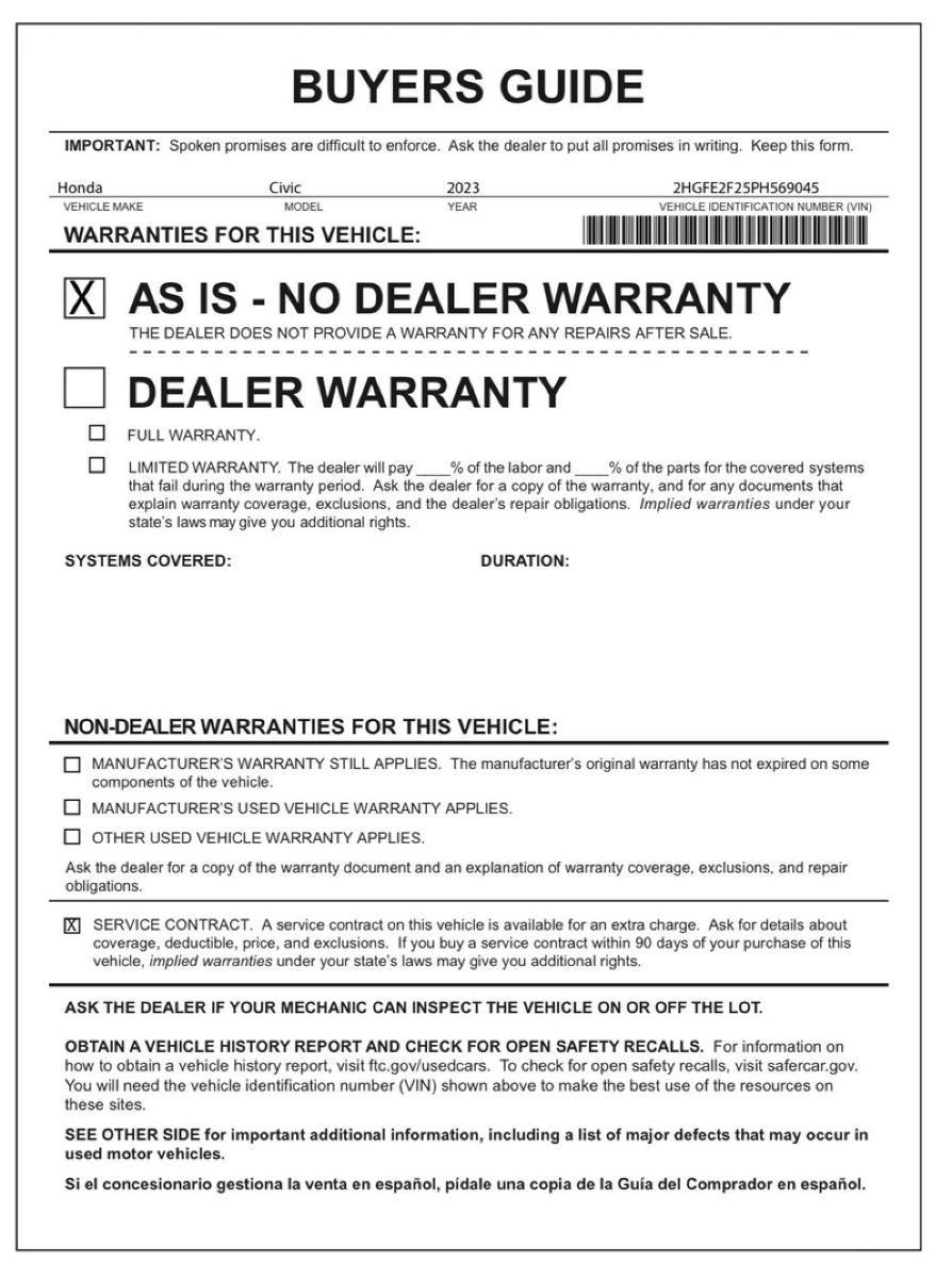 2023 Honda Civic Sedan LX