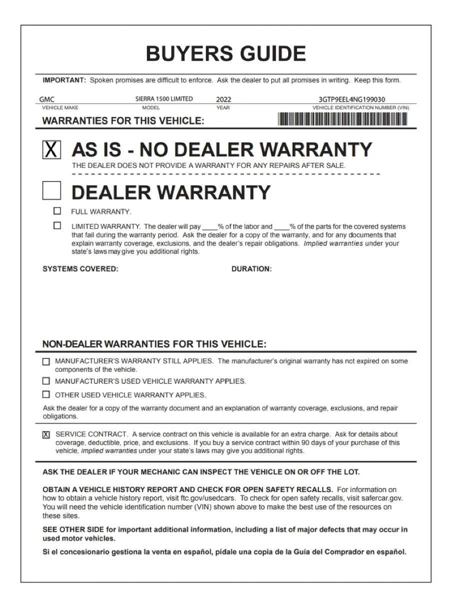 2022 GMC Sierra 1500 Limited AT4