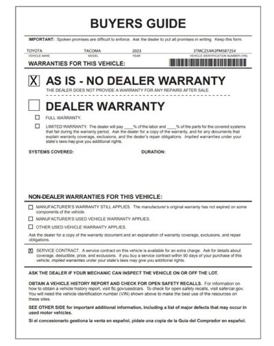 2023 Toyota Tacoma 4WD SR