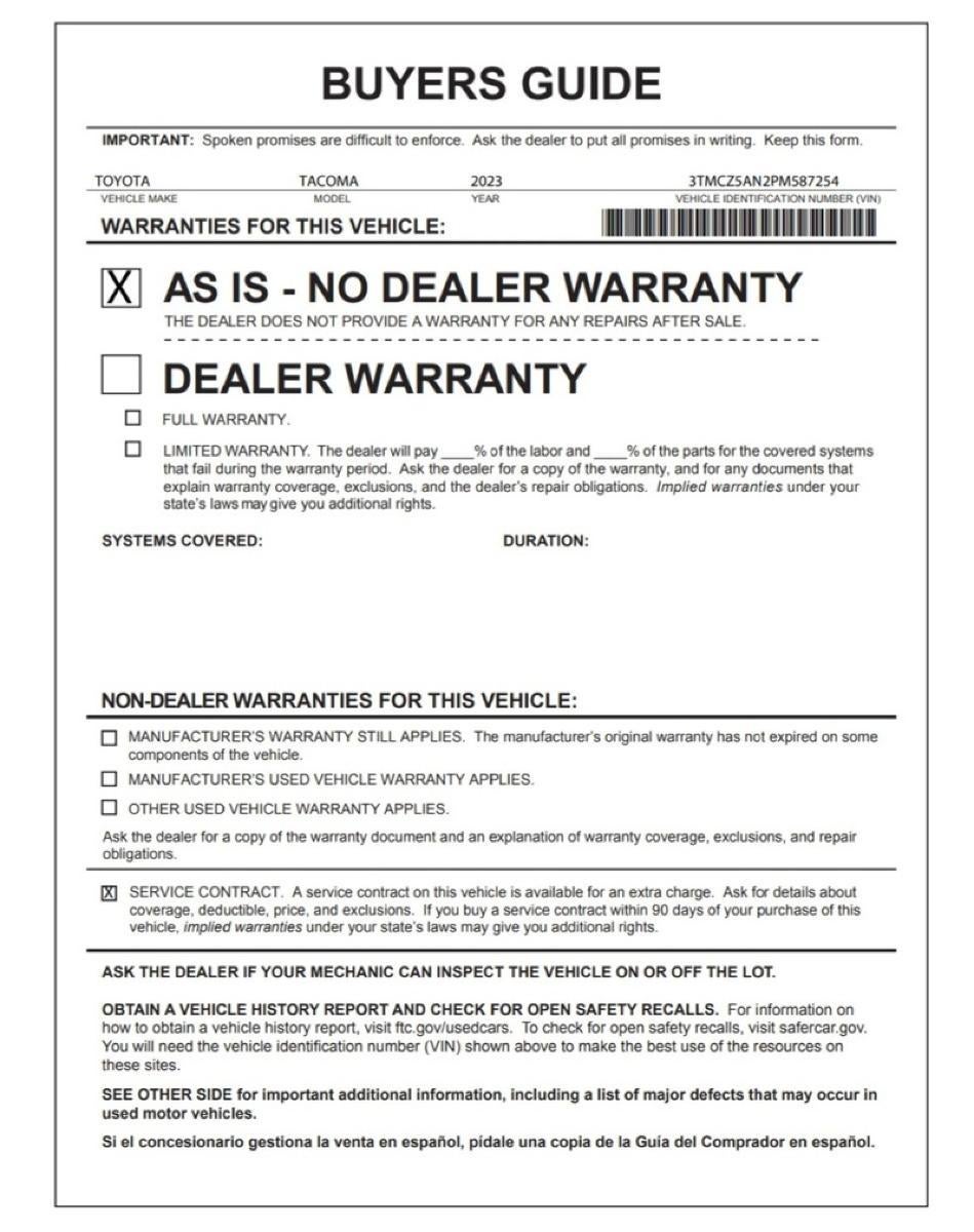 2023 Toyota Tacoma 4WD SR