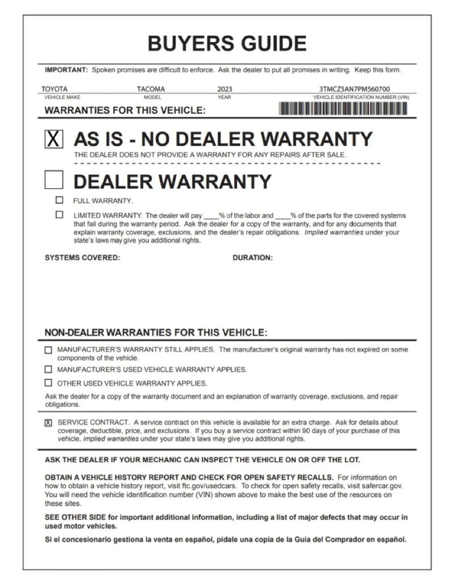 2023 Toyota Tacoma 4WD SR