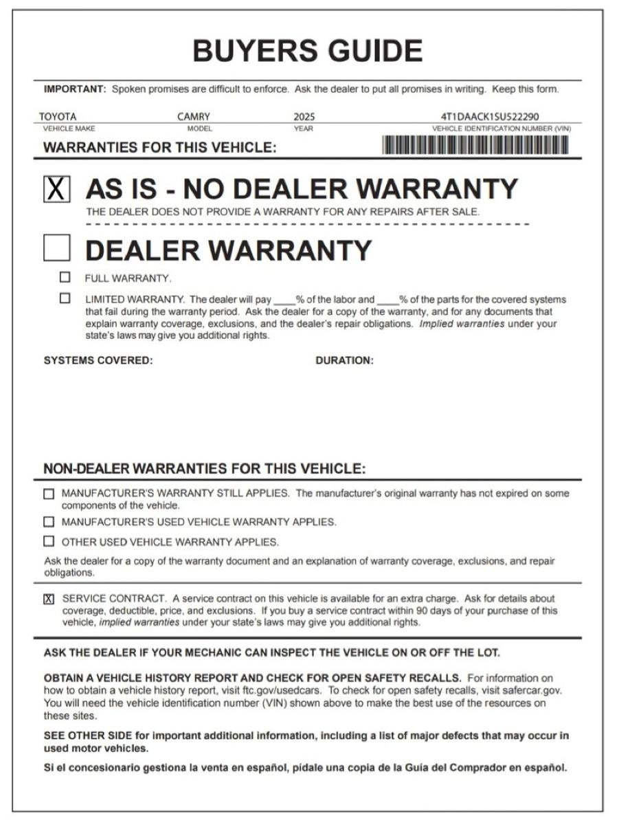 2025 Toyota Camry LE