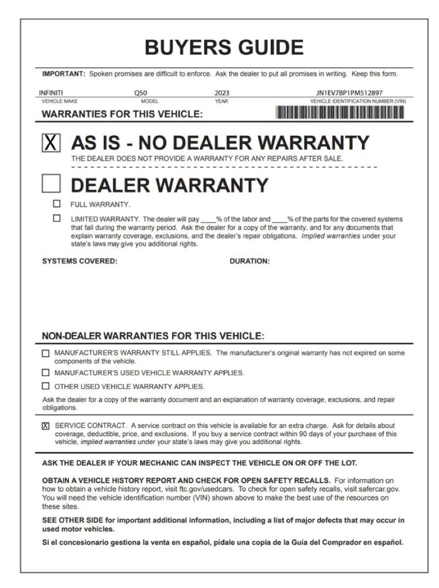 2023 INFINITI Q50 LUXE