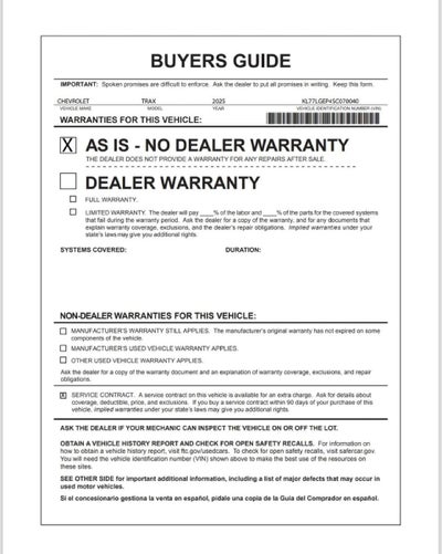 2025 Chevrolet Trax 1RS