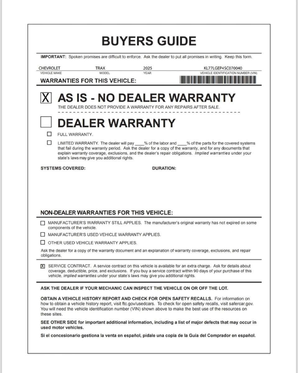 2025 Chevrolet Trax 1RS