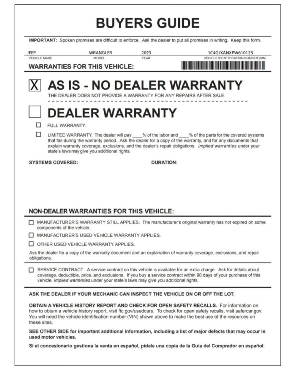 2023 Jeep Wrangler Sport