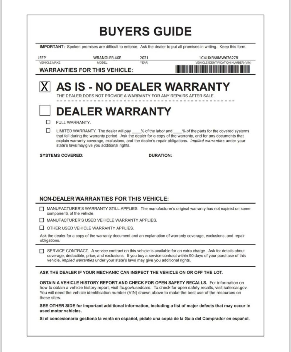 2021 Jeep Wrangler 4xe Unlimited Rubicon