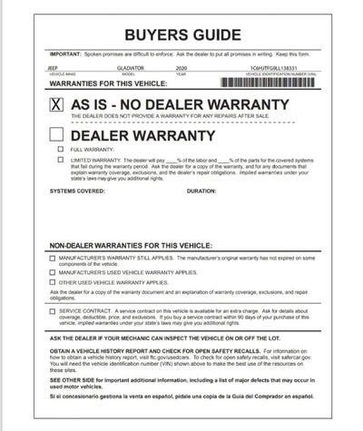 2020 Jeep Gladiator Overland