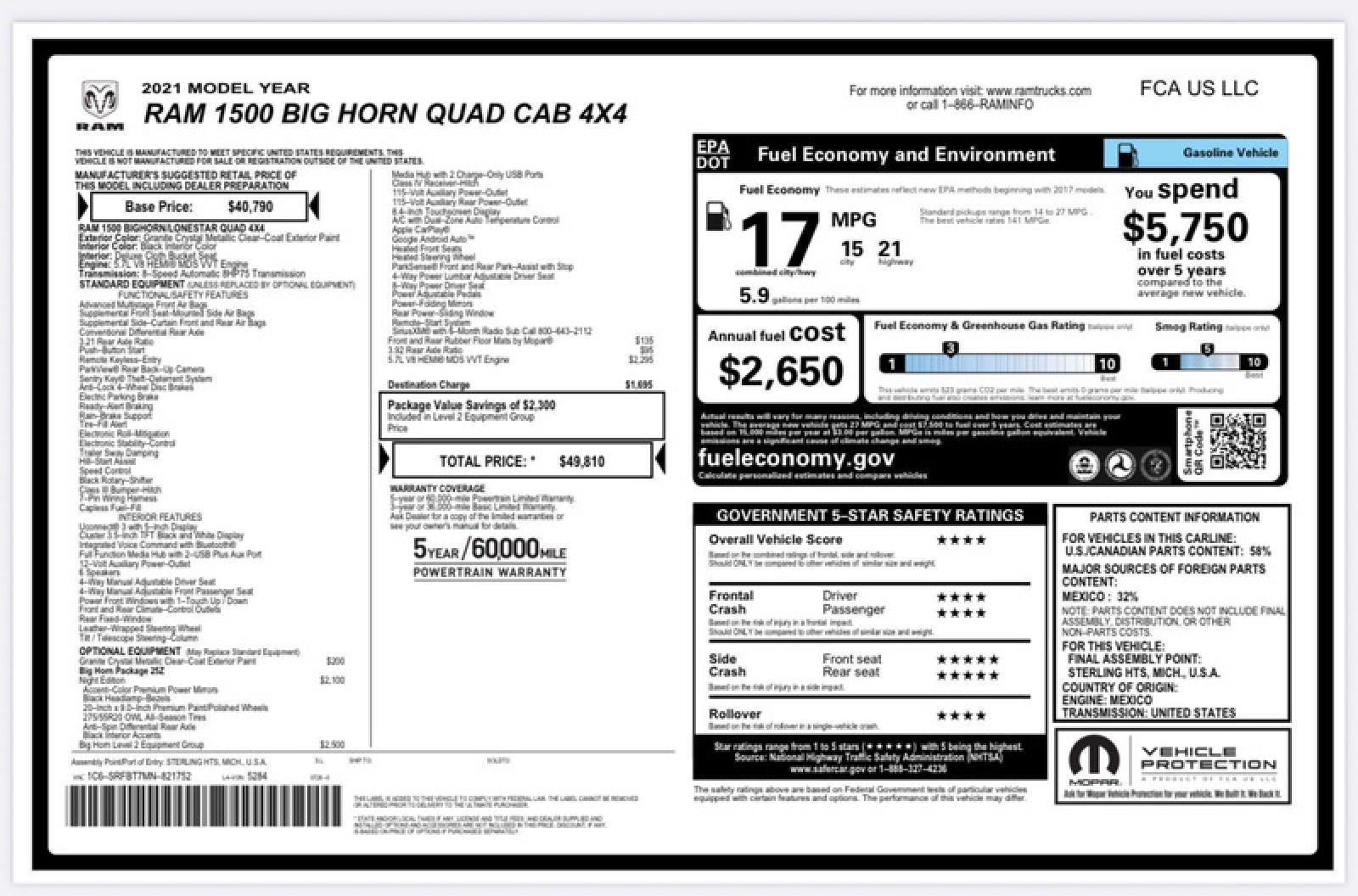 2021 RAM 1500 Big Horn