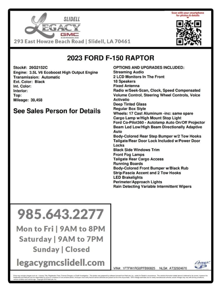 2023 Ford F-150 Raptor