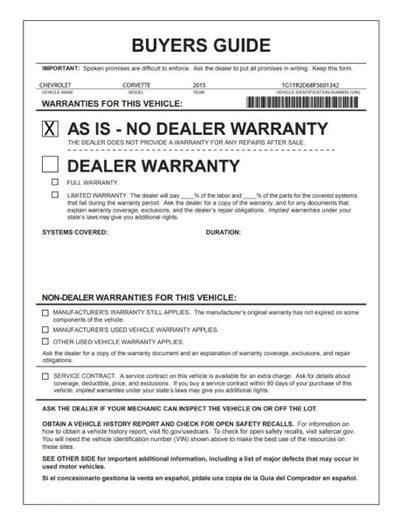 2015 Chevrolet Corvette Z06 Z06 2LZ