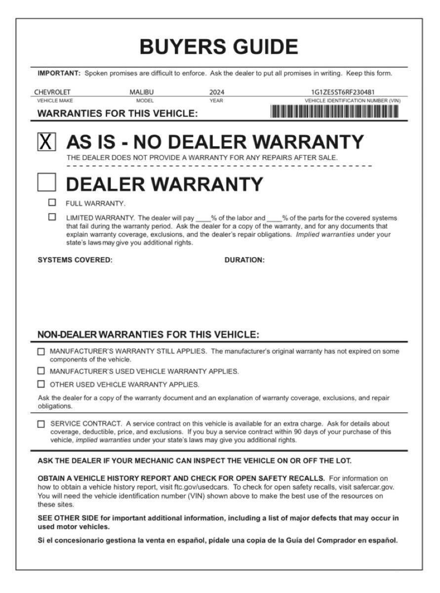 2024 Chevrolet Malibu 2LT