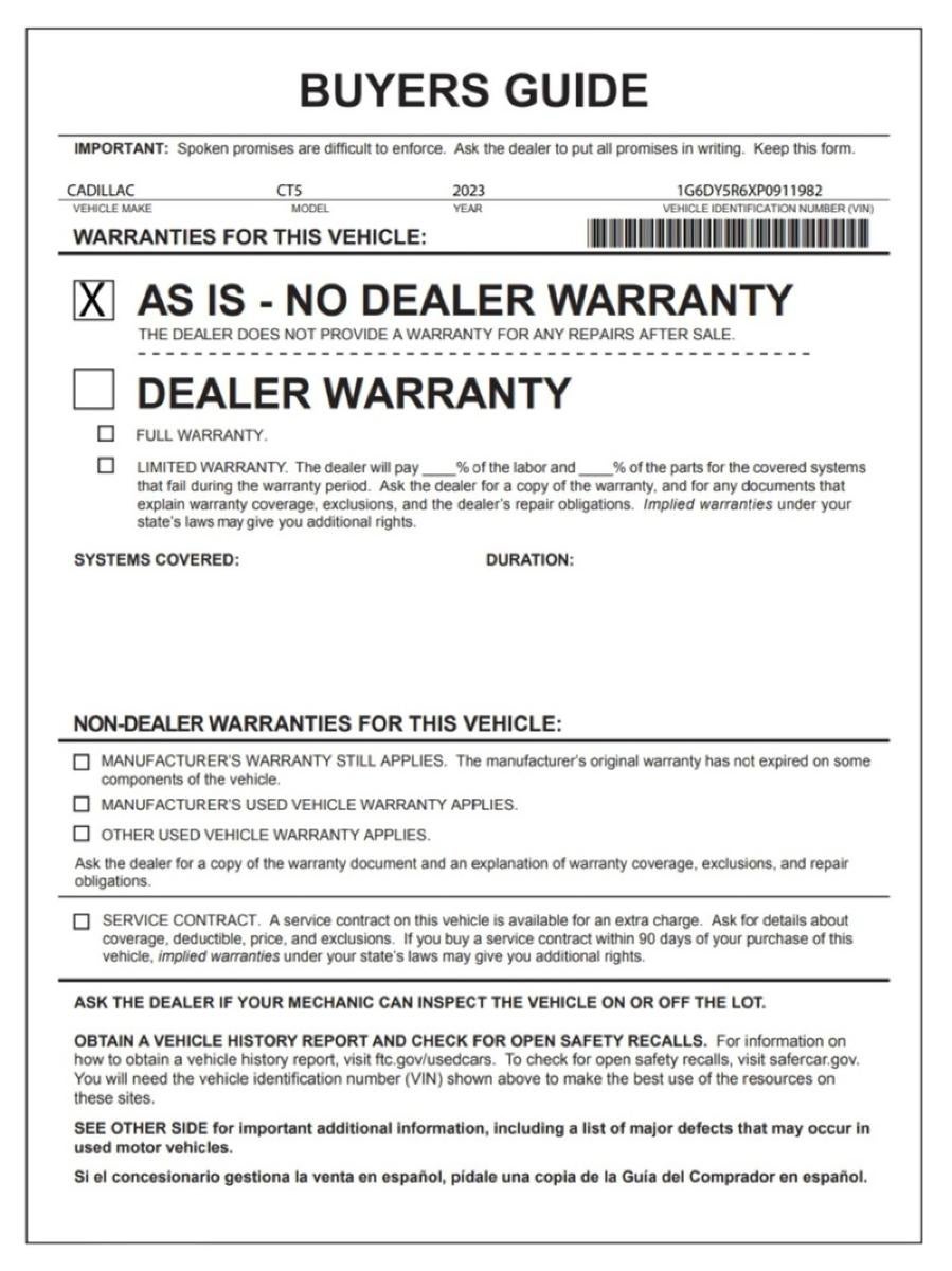 2023 Cadillac CT5-V V-Series Blackwing