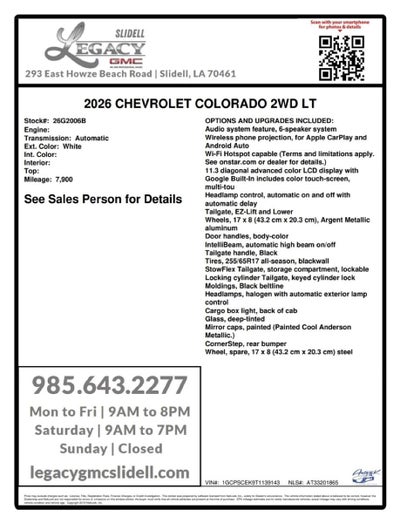 2026 Chevrolet Colorado LT