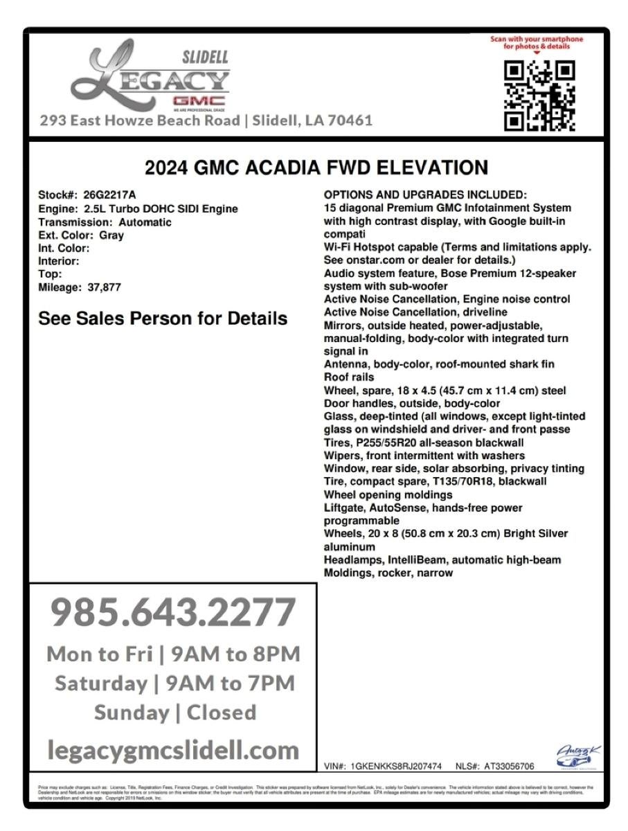 2024 GMC Acadia Elevation