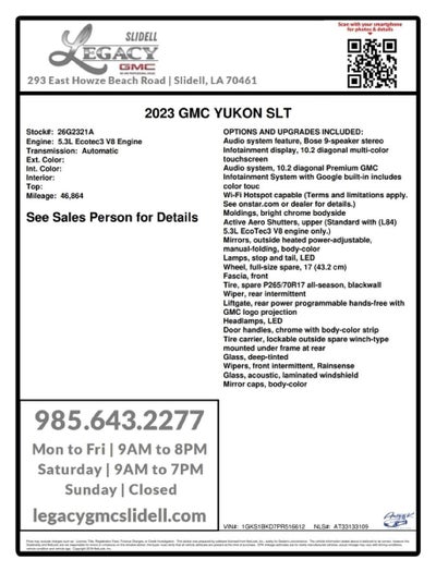 2023 GMC Yukon SLT