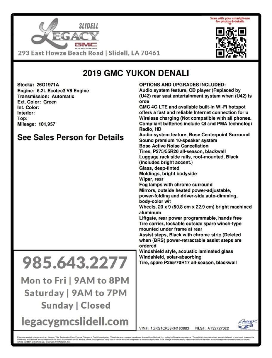 2019 GMC Yukon Denali