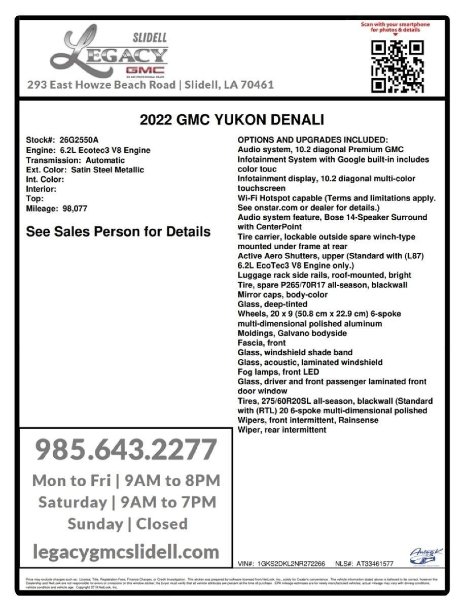 2022 GMC Yukon Denali