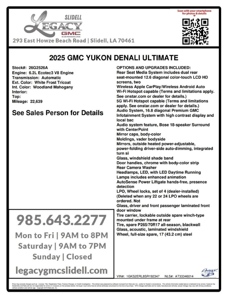 2025 GMC Yukon Denali Ultimate