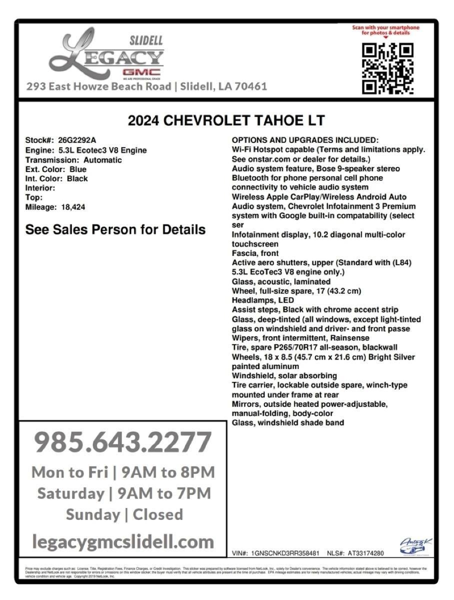 2024 Chevrolet Tahoe LT