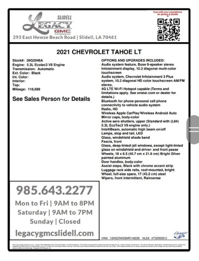 2021 Chevrolet Tahoe LT