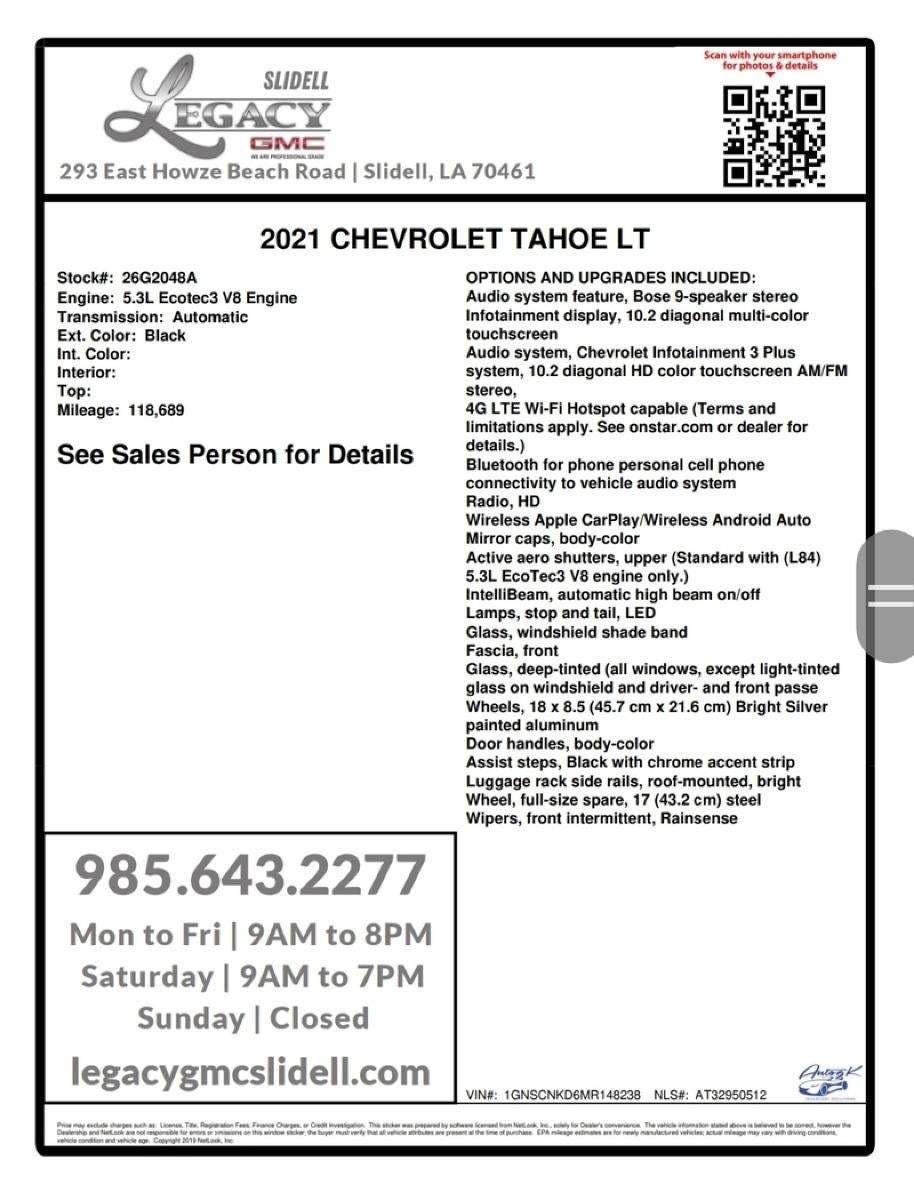 2021 Chevrolet Tahoe LT