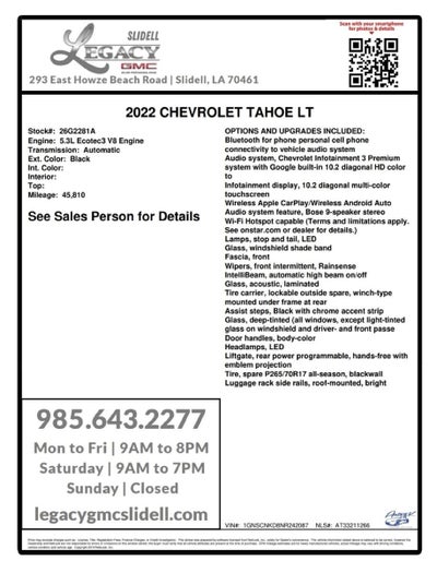 2022 Chevrolet Tahoe LT