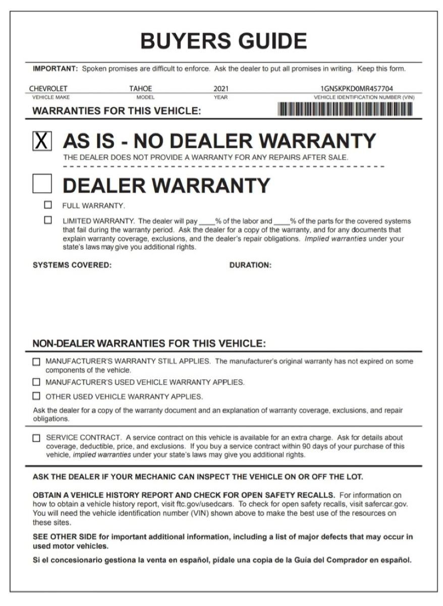 2021 Chevrolet Tahoe Z71