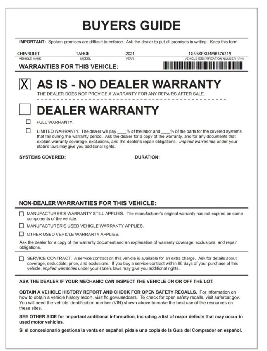 2021 Chevrolet Tahoe Z71