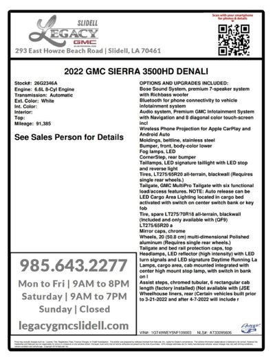 2022 GMC Sierra 3500 HD Denali