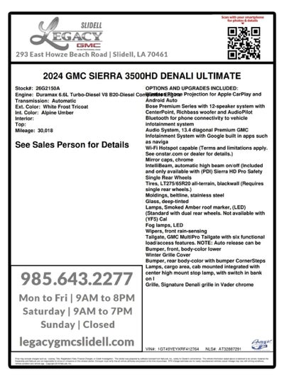 2024 GMC Sierra 3500 HD Denali Ultimate DRW