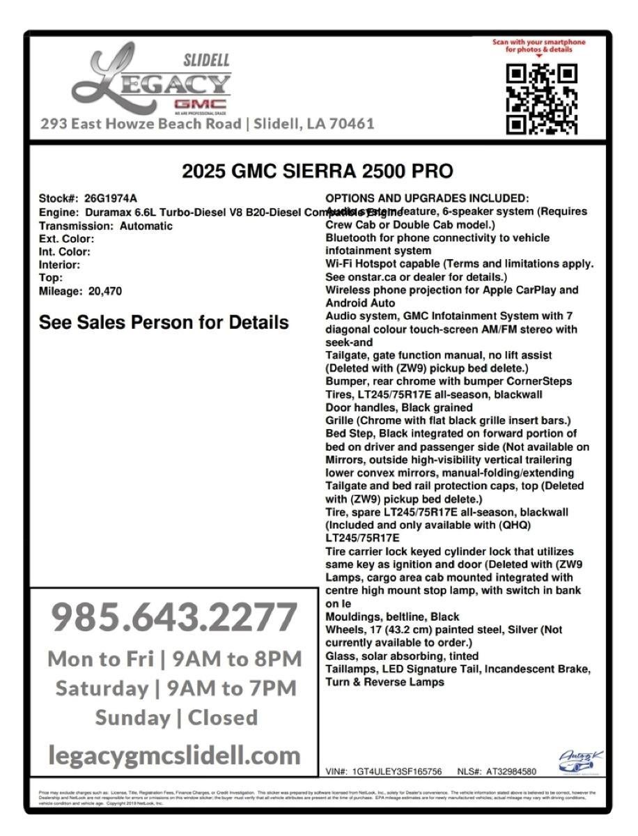 2025 GMC Sierra 2500 HD Pro