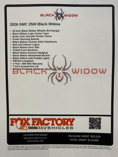 2026 GMC Sierra 2500 HD Crew Cab Standard Box 4-Wheel Drive AT4