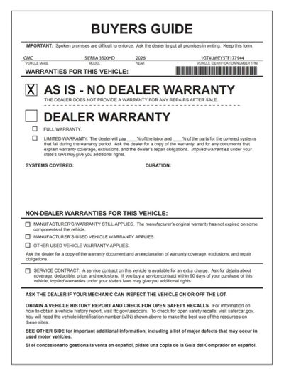 2026 GMC Sierra 3500 HD Denali DRW
