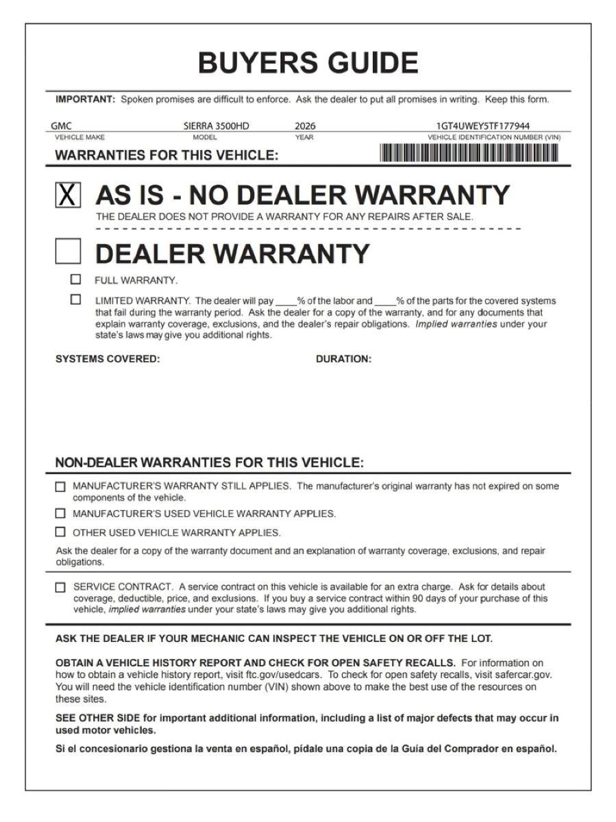 2026 GMC Sierra 3500 HD Denali DRW