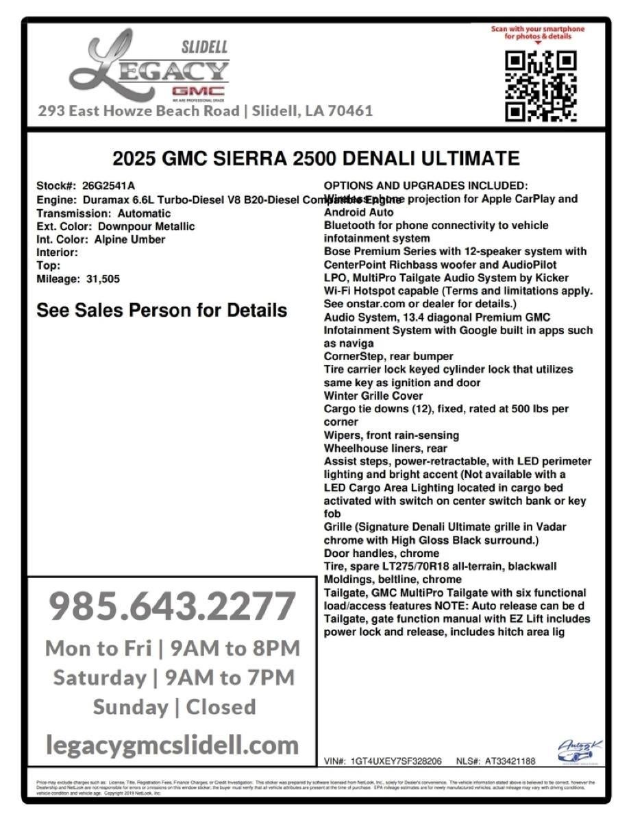 2025 GMC Sierra 2500 HD Denali Ultimate