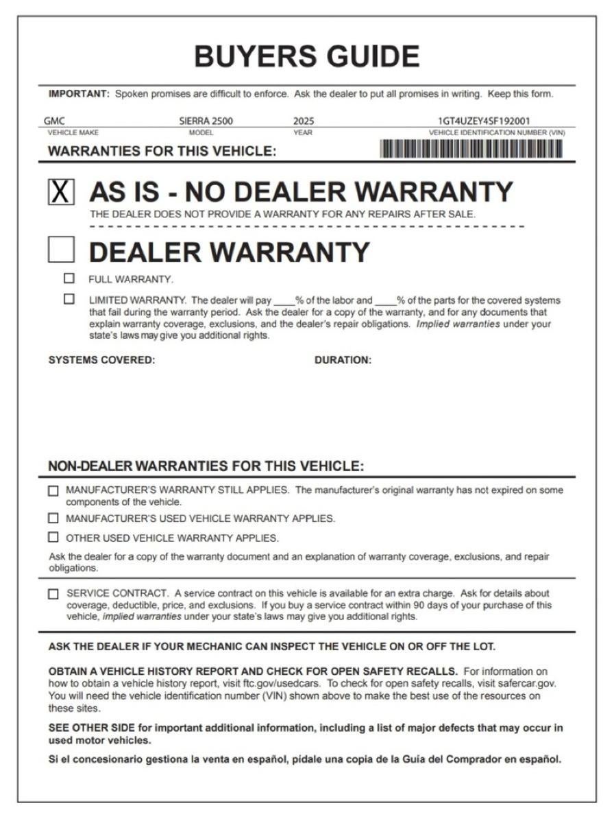 2025 GMC Sierra 2500 HD AT4X