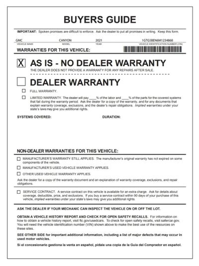 2021 GMC Canyon 2WD Elevation Standard