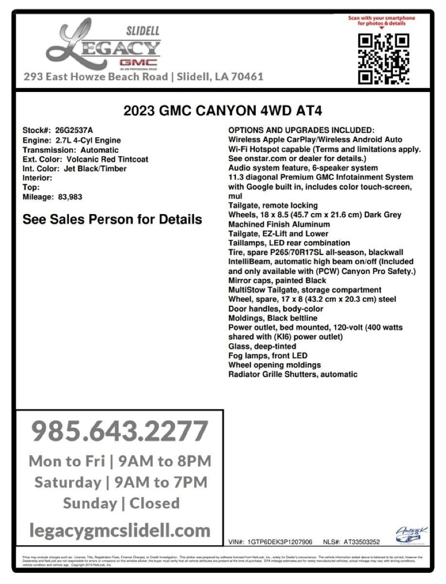 2023 GMC Canyon 4WD AT4