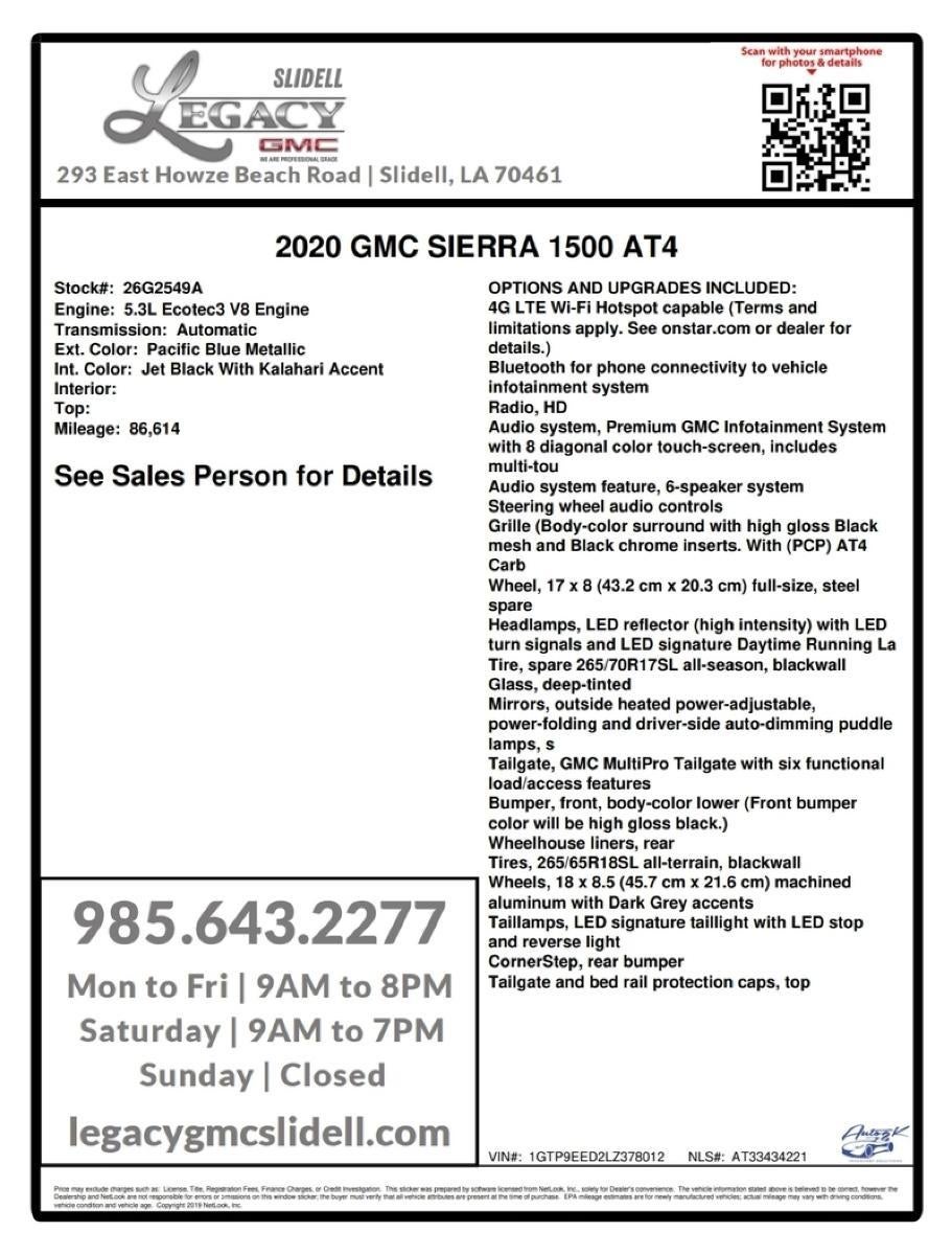 2020 GMC Sierra 1500 AT4