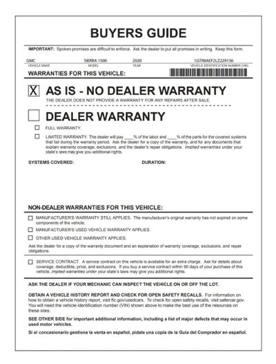 2020 GMC Sierra 1500 Base