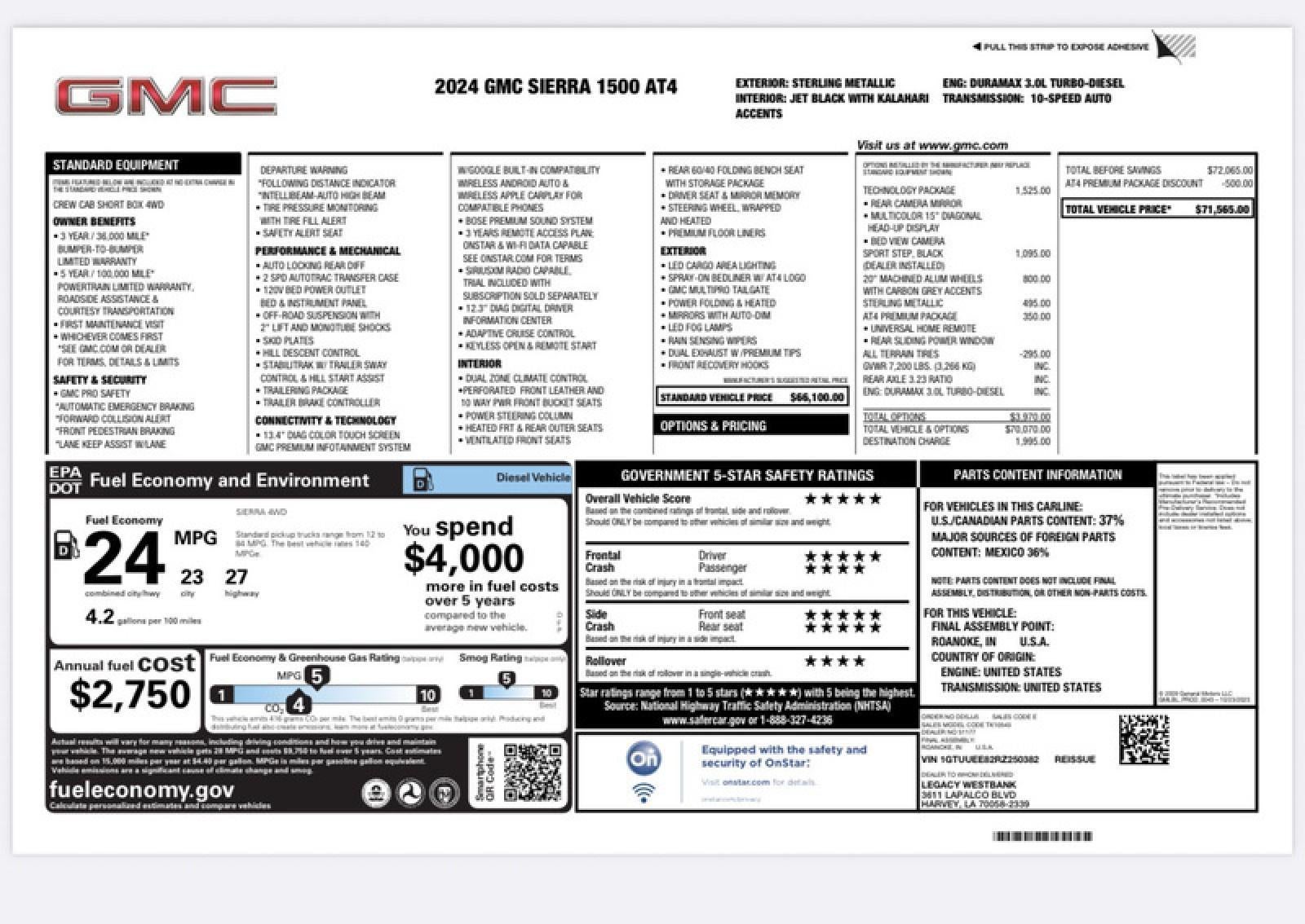 2024 GMC Sierra 1500 AT4